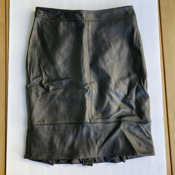 bebe Dresses & Skirts - bebe Real Leather Black Skirt Size 2